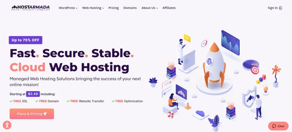 hostarmada homepage