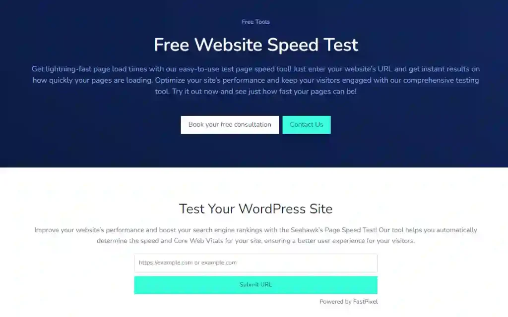 Seahawk Website Speed Test